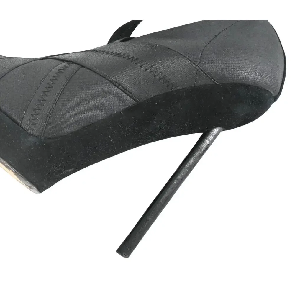 YSL Saint Laurent Black Elastic Platform High Heel Booties Size 36.5 - Picture 9 of 13